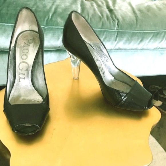 Paco Gil leather peep toe clear heels - Picture 1 of 3
